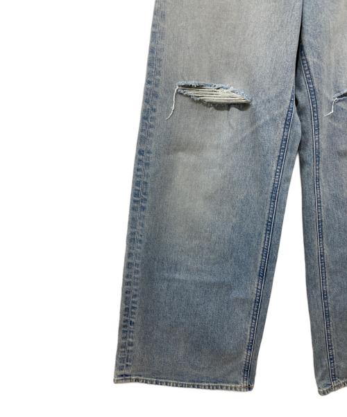 YANUK（ヤヌーク）YANUK (ヤヌーク) バギーストレートデニムパンツ インディゴ（ダメージヴィンテージサックス） サイズ:W22の古着・服飾アイテム