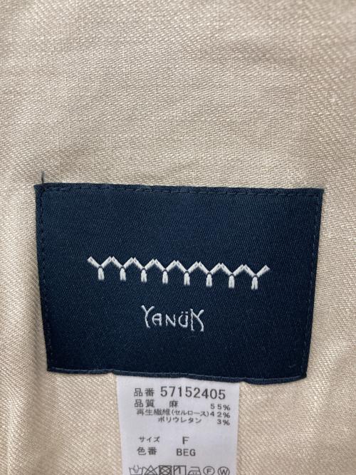 YANUK（ヤヌーク）YANUK (ヤヌーク) リネン混テーラードジャケット ベージュ サイズ:Free 未使用品の古着・服飾アイテム