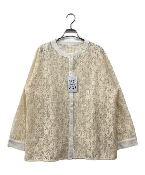 AUBREY&Co.（オーブリー・アンド・コー）AUBREY&Co. (オーブリー・アンド・コー) レースシャツ アイボリー サイズ:Mの古着・服飾アイテム