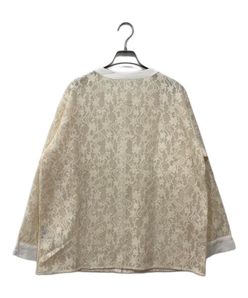 AUBREY&Co.（オーブリー・アンド・コー）AUBREY&Co. (オーブリー・アンド・コー) レースシャツ アイボリー サイズ:Mの古着・服飾アイテム