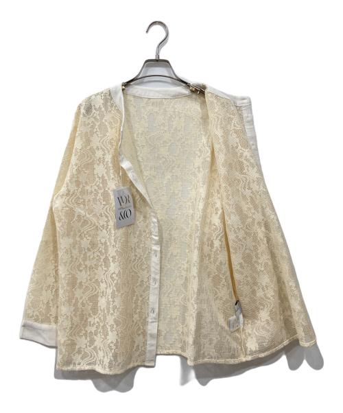 AUBREY&Co.（オーブリー・アンド・コー）AUBREY&Co. (オーブリー・アンド・コー) レースシャツ アイボリー サイズ:Mの古着・服飾アイテム