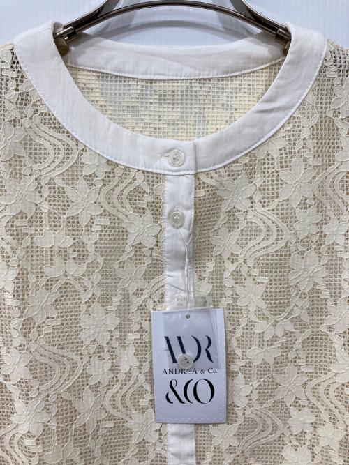AUBREY&Co.（オーブリー・アンド・コー）AUBREY&Co. (オーブリー・アンド・コー) レースシャツ アイボリー サイズ:Mの古着・服飾アイテム