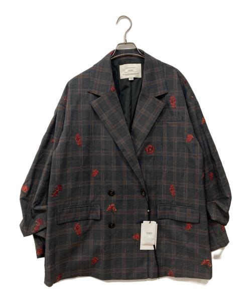 Ameri（アメリ）AMERI (アメリ) チェックフラワーパパジャケット グレー サイズ:M 未使用品の古着・服飾アイテム