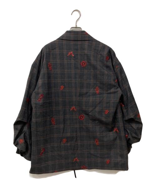 Ameri（アメリ）AMERI (アメリ) チェックフラワーパパジャケット グレー サイズ:M 未使用品の古着・服飾アイテム