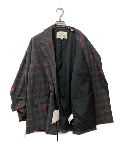 Ameri（アメリ）AMERI (アメリ) チェックフラワーパパジャケット グレー サイズ:M 未使用品の古着・服飾アイテム