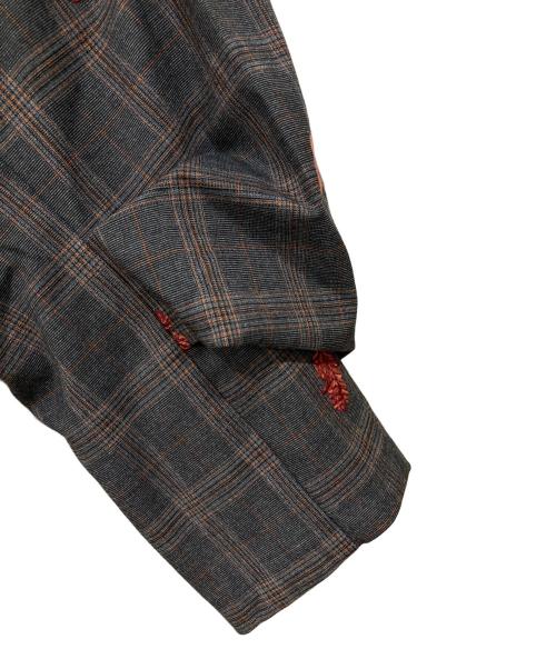 Ameri（アメリ）AMERI (アメリ) チェックフラワーパパジャケット グレー サイズ:M 未使用品の古着・服飾アイテム