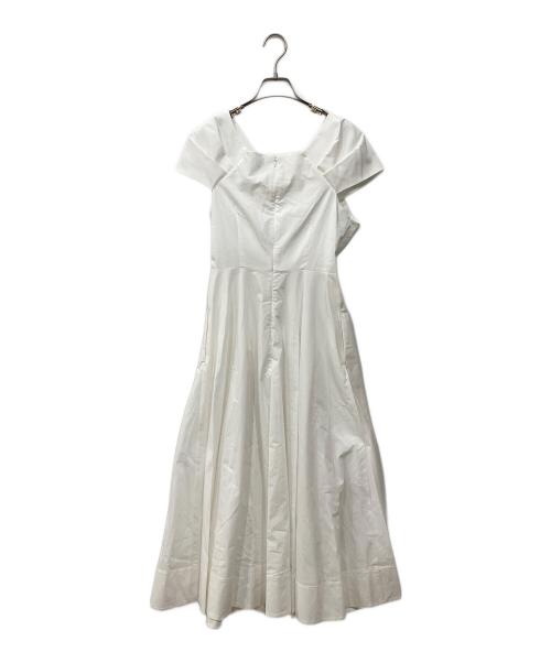 JENNE（ジェンヌ）JENNE (ジェンヌ) フロントツイストフレンチワンピース ホワイト サイズ:Lの古着・服飾アイテム
