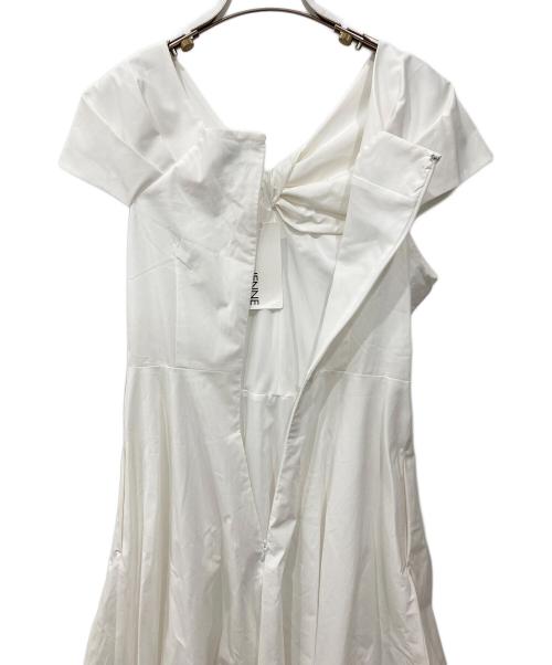 JENNE（ジェンヌ）JENNE (ジェンヌ) フロントツイストフレンチワンピース ホワイト サイズ:Lの古着・服飾アイテム