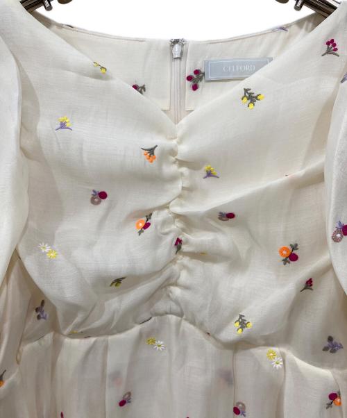 CELFORD（セルフォード）CELFORD (セルフォード) 小花刺繍ペプラムブラウス アイボリー サイズ:38 未使用品の古着・服飾アイテム