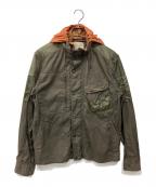 AVIREXアヴィレックス）の古着「マテリアル コンビ ミリタリー ジャケット」｜カーキ
