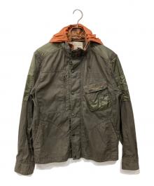 AVIREX（アヴィレックス）の古着「マテリアル コンビ ミリタリー ジャケット」｜カーキ