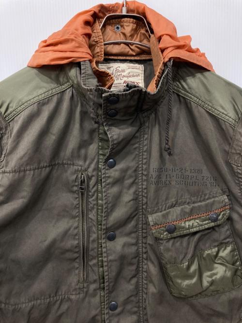 AVIREX（アヴィレックス）AVIREX (アヴィレックス) マテリアル コンビ ミリタリー ジャケット カーキ サイズ:XLの古着・服飾アイテム