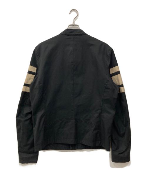 DIESEL（ディーゼル）DIESEL (ディーゼル) シングルライダースジャケット ブラック×ベージュ サイズ:Mの古着・服飾アイテム