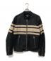 DIESEL（ディーゼル）の古着「シングルライダースジャケット」｜ブラック×ベージュ