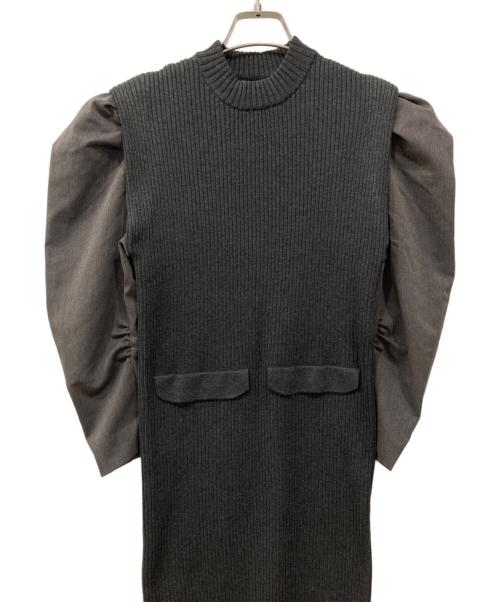 Ameri（アメリ）Ameri (アメリ) 長袖ワンピース グレー サイズ:Sの古着・服飾アイテム