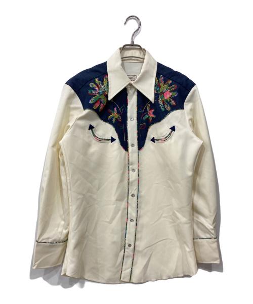 H BAR C（エイチバーシー）H BAR C (エイチバーシー) ウエスタンシャツ インディゴ×アイボリー サイズ:15の古着・服飾アイテム