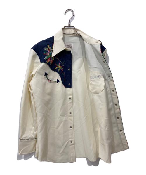 H BAR C（エイチバーシー）H BAR C (エイチバーシー) ウエスタンシャツ インディゴ×アイボリー サイズ:15の古着・服飾アイテム