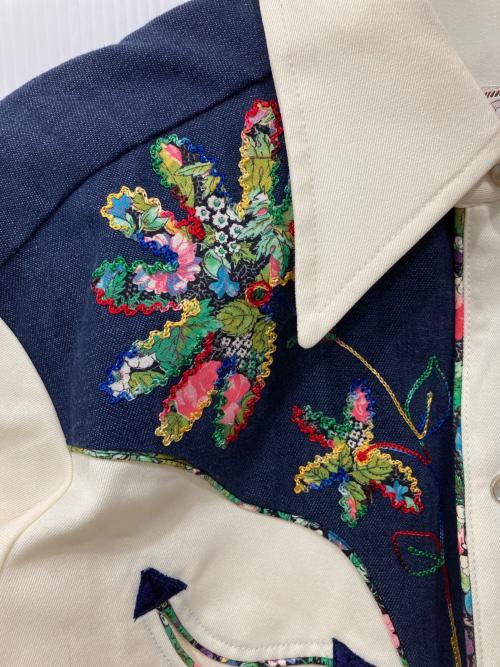 H BAR C（エイチバーシー）H BAR C (エイチバーシー) ウエスタンシャツ インディゴ×アイボリー サイズ:15の古着・服飾アイテム