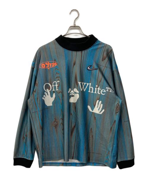 NIKE（ナイキ）NIKE (ナイキ) OFFWHITE (オフホワイト) NRG CL ジャージ S/S トップ ブルー サイズ:XLの古着・服飾アイテム