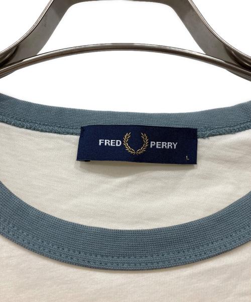 FRED PERRY（フレッドペリー）FRED PERRY (フレッドペリー) リンガーTシャツ アイボリー サイズ:Lの古着・服飾アイテム
