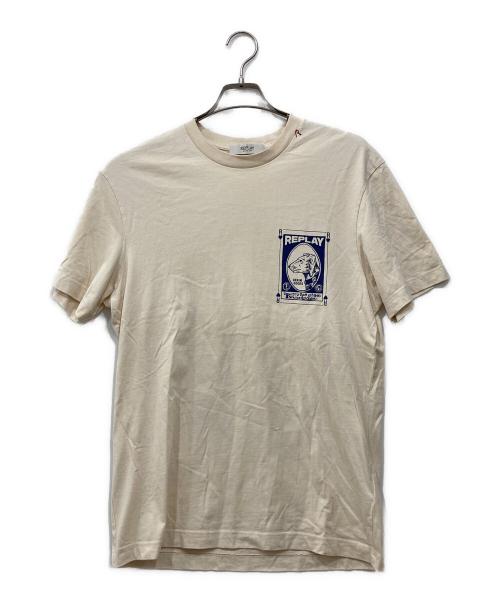 REPLAY（リプレイ）REPLAY (リプレイ) グラフィックTシャツ アイボリー サイズ:Mの古着・服飾アイテム