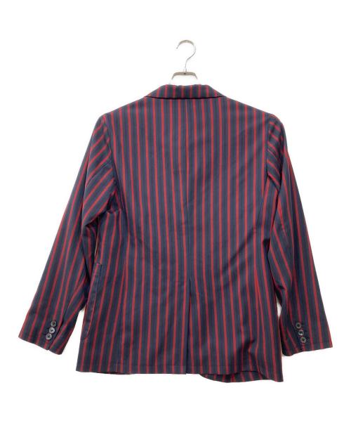 LF（エルエフ）LF (エルエフ) ストライプテーラードジャケット ネイビー×レッド サイズ:Lの古着・服飾アイテム