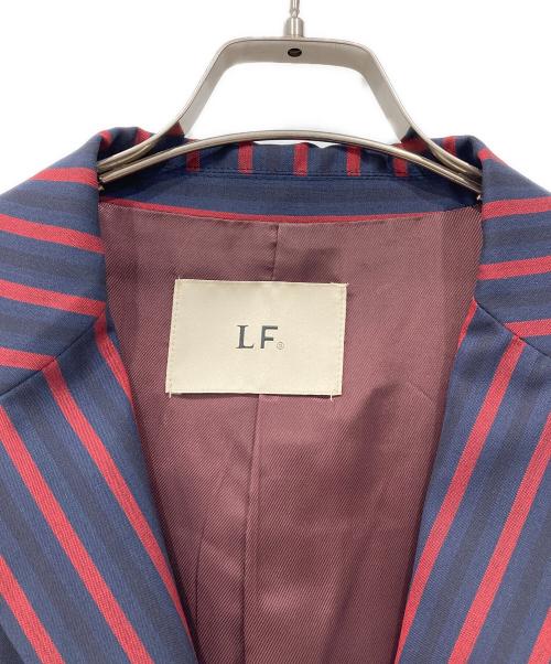 LF（エルエフ）LF (エルエフ) ストライプテーラードジャケット ネイビー×レッド サイズ:Lの古着・服飾アイテム