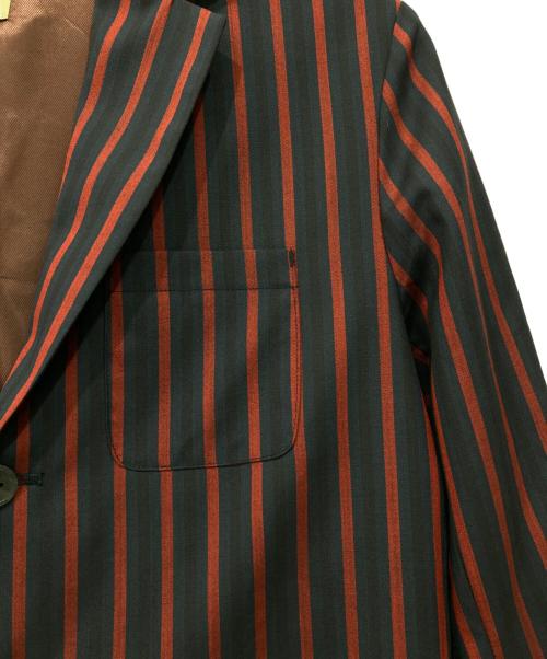 LF（エルエフ）LF (エルエフ) ストライプテーラードジャケット ネイビー×レッド サイズ:Lの古着・服飾アイテム