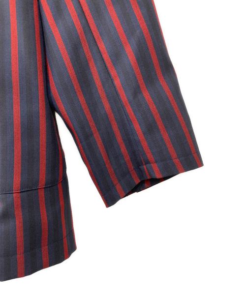 LF（エルエフ）LF (エルエフ) ストライプテーラードジャケット ネイビー×レッド サイズ:Lの古着・服飾アイテム