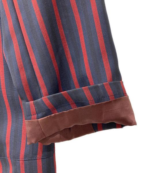 LF（エルエフ）LF (エルエフ) ストライプテーラードジャケット ネイビー×レッド サイズ:Lの古着・服飾アイテム