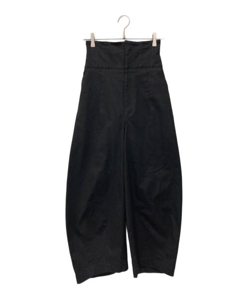 Knuth Marf（クヌースマーフ）Knuth Marf (クヌースマーフ) ハイウエスト レースアップ パンツ ブラック サイズ:Freeの古着・服飾アイテム