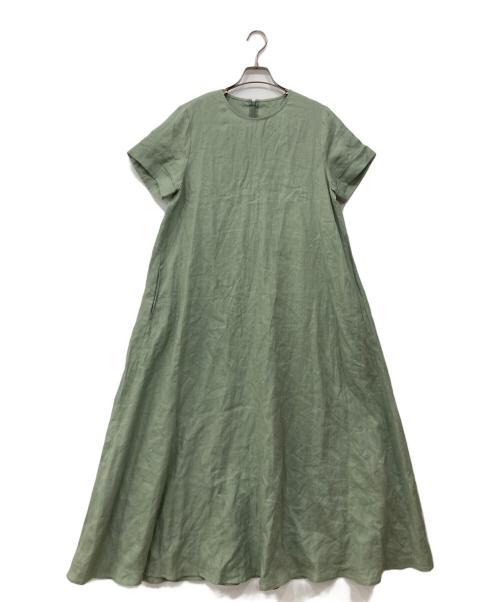 JOURNAL STANDARD（ジャーナルスタンダード）JOURNAL STANDARD (ジャーナルスタンダード) リネンハーフスリーブマキシフレアワンピース カーキ サイズ:40の古着・服飾アイテム