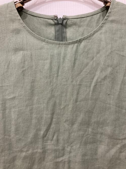 JOURNAL STANDARD（ジャーナルスタンダード）JOURNAL STANDARD (ジャーナルスタンダード) リネンハーフスリーブマキシフレアワンピース カーキ サイズ:40の古着・服飾アイテム