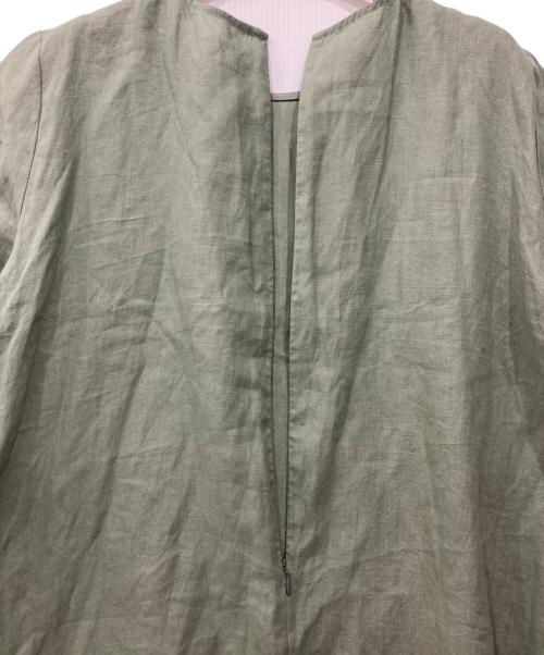 JOURNAL STANDARD（ジャーナルスタンダード）JOURNAL STANDARD (ジャーナルスタンダード) リネンハーフスリーブマキシフレアワンピース カーキ サイズ:40の古着・服飾アイテム