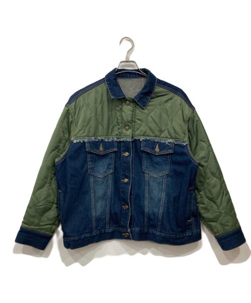 ATMOS（アトモス）atmos (アトモス) キルティング デニムジャケット ブルー×カーキ サイズ:Sの古着・服飾アイテム