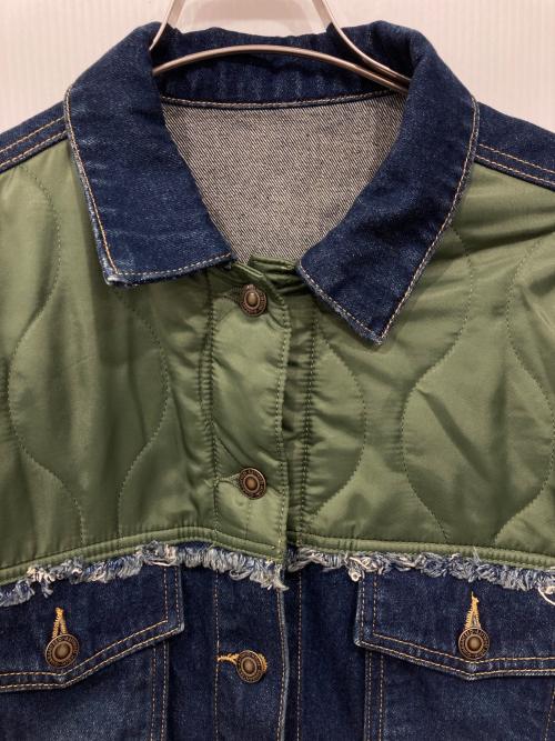 ATMOS（アトモス）atmos (アトモス) キルティング デニムジャケット ブルー×カーキ サイズ:Sの古着・服飾アイテム