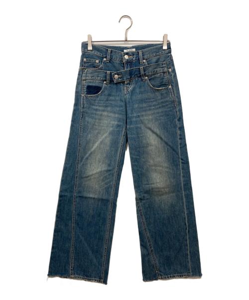SLY JEANS（スライ ジーンズ）SLY JEANS (スライ ジーンズ) DOUBLE BELT WIDE FLARE PT ブルー サイズ:1の古着・服飾アイテム