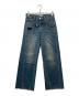 SLY JEANS（スライ ジーンズ）の古着「DOUBLE BELT WIDE FLARE PT」｜ブルー