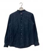 PS Paul SmithＰＳポールスミス）の古着「バンドカラーリネンシャツ」｜ネイビー