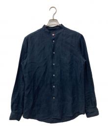 PS Paul Smith（ＰＳポールスミス）の古着「バンドカラーリネンシャツ」｜ネイビー