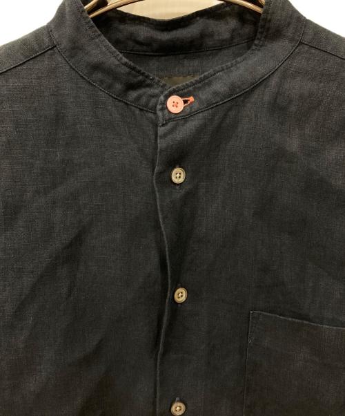 PS Paul Smith（ＰＳポールスミス）PS Paul Smith (ＰＳポールスミス) バンドカラーリネンシャツ ネイビー サイズ:Mの古着・服飾アイテム