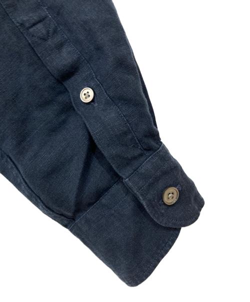 PS Paul Smith（ＰＳポールスミス）PS Paul Smith (ＰＳポールスミス) バンドカラーリネンシャツ ネイビー サイズ:Mの古着・服飾アイテム