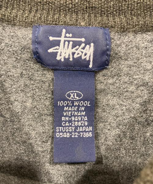 stussy（ステューシー）stussy (ステューシー) ラグランウールニット グレー×カーキ サイズ:XLの古着・服飾アイテム