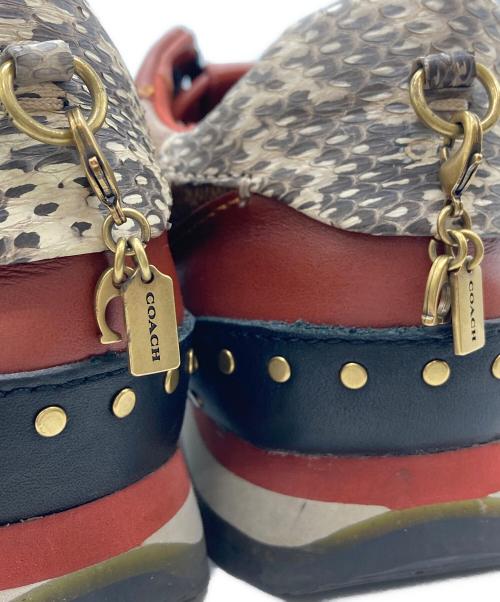 COACH（コーチ）COACH (コーチ) C118リベットローカットスニーカー ブラウン×ブラック サイズ:23.5cmの古着・服飾アイテム