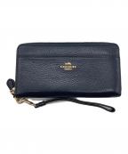 COACHコーチ）の古着「ラウンドジップウォレット」｜ネイビー