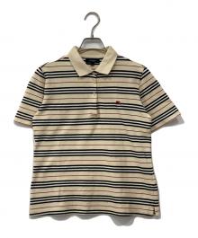 BURBERRY LONDON（バーバリーロンドン）の古着「ボーダーポロシャツ」｜ベージュ