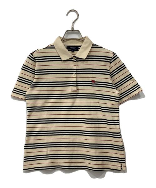 BURBERRY LONDON（バーバリーロンドン）BURBERRY LONDON (バーバリーロンドン) ボーダーポロシャツ ベージュ サイズ:Lの古着・服飾アイテム