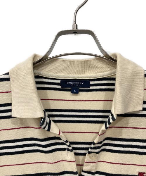 BURBERRY LONDON（バーバリーロンドン）BURBERRY LONDON (バーバリーロンドン) ボーダーポロシャツ ベージュ サイズ:Lの古着・服飾アイテム