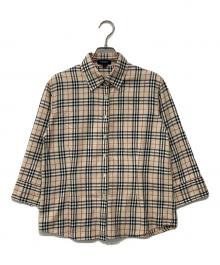 BURBERRY LONDON（バーバリーロンドン）の古着「ノバチェック7分袖シャツ」｜ベージュ