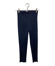 PLEATS PLEASE（プリーツプリーズ）の古着「プリーツパンツ」｜ネイビー